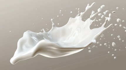 Milk jet, milky splash, vector realistic liquid white splash on isolated background. 3d illustration. illustration