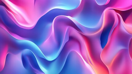 Obraz premium Generative AI illustration of colorful abstract background with pink and blue multicolored wavy surfaces illustration