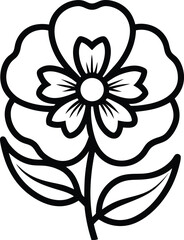 black and white buttercup flower vector