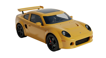 Isolated Yellow Sports Car