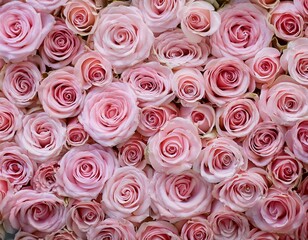 Fototapeta premium natural sweet pink roses wedding wall backdrop decoration- valentine's day flower 