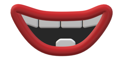 Quirky 3D Cartoon Mouths Collection on a Transparent Background