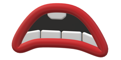 Funny 3D Cartoon Mouths Collection on a Transparent Background
