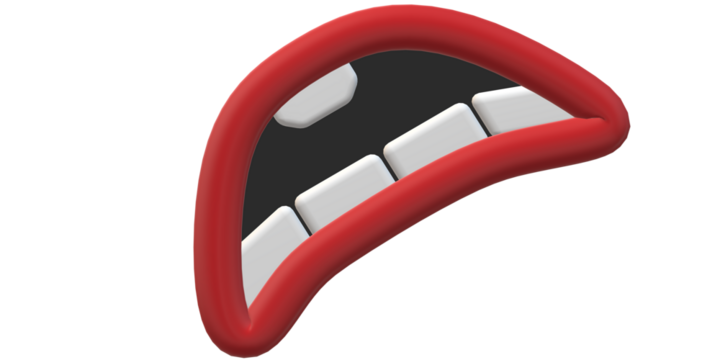 3D Cartoon Mouth Expressions Pack on a Transparent Background