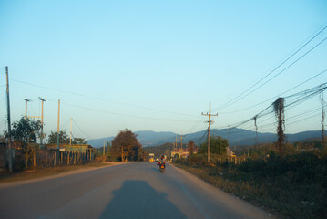 sunset in the city