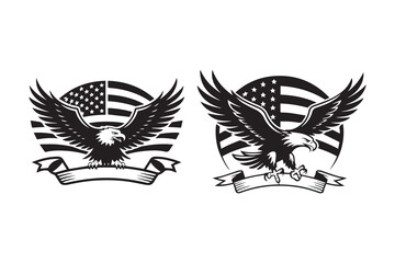  American eagle Black and White Vector