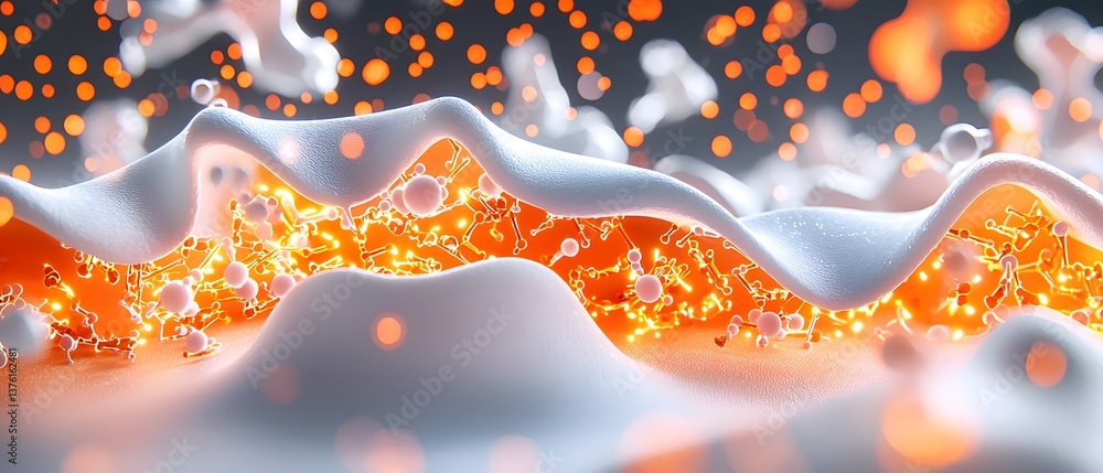 Poster cellular signaling dynamics in healthcare research abstract visualization sci-tech environment creat