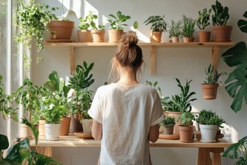 Bright indoor garden filled with greenery, showcasing various po
