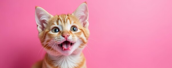 Close-up of mischievous cat sticking out tongue against pink background, pink, whiskers
