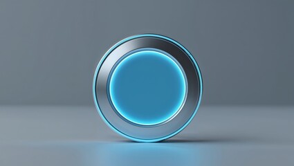Glowing Circular Button Futuristic Interface Design