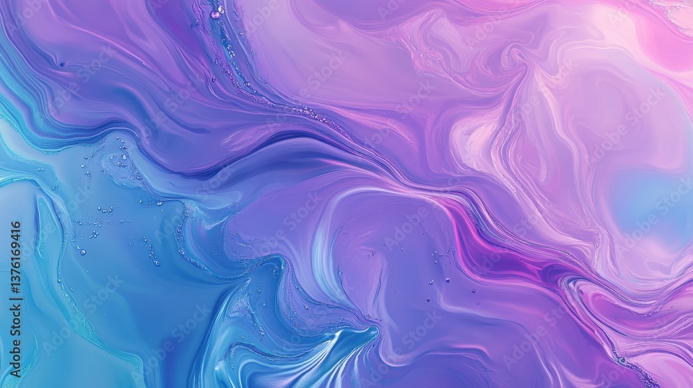 Aufkleber abstract ai generated background illustration of a colored floating liquid in violet and turquoise p