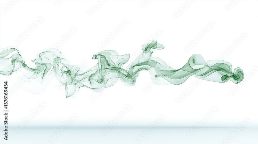 Poster enchanting abstract image showcasing ethereal smoke swirls and flowing waves of transparent wispy mi