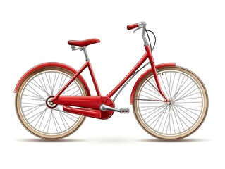 Vintage Red Bicycle: A detailed and stylish illustration of a classic red bicycle. capturing the charm of simplicity and the joy of cycling.
