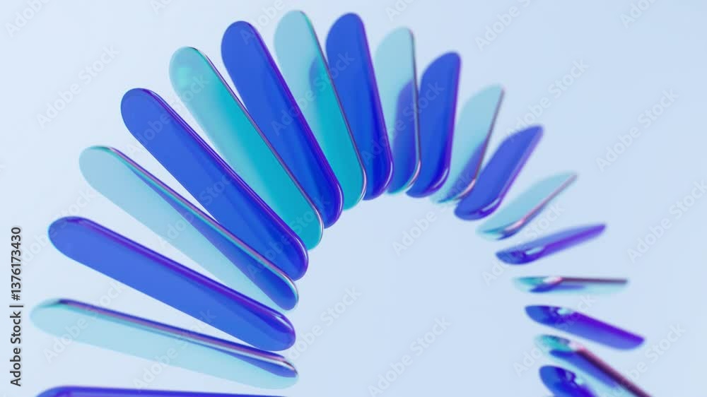 Aufkleber 3d shape abstract spiral animation with soft gradient light leaks in 4k motion at 60fps