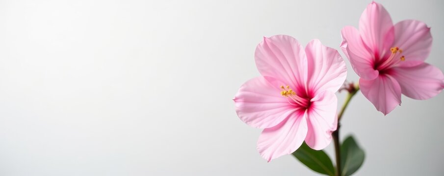 Delicate pink flowers in full bloom against a clean white backdrop, background, floral, cherry blossom