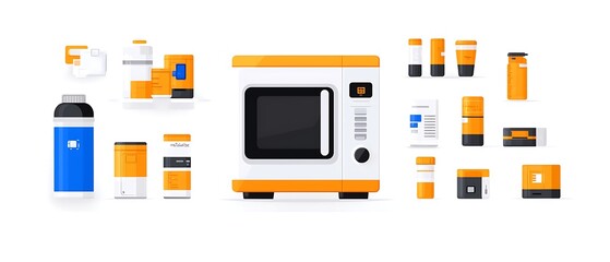 Microwave  Product Packaging Mockup.