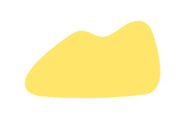 手描きのシンプルでおしゃれな黄色い抽象的な形 - 液体シェイプの背景や装飾の素材 - Blob