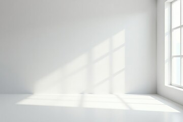 Fototapeta premium Empty white studio setting for product photography , simple, packaging, seamless