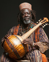 Obraz premium World music artists - Highlight the unique instruments and traditional clothing that are integral to their music.