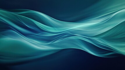 Fototapeta premium Deep blues and greens blend into a moody abstract background, green blend, deep blues illustration