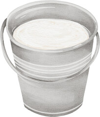 watercolor milk bucket