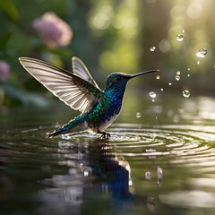 Obraz premium hummingbird feeding on a flower