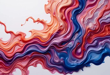 Fototapeta premium A close-up of a colorful fluid art painting in progress