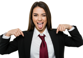 young business woman showing thumbs up