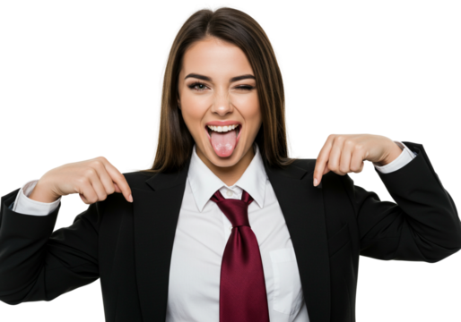 young business woman showing thumbs up