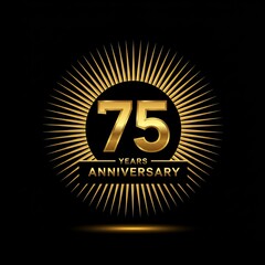 Golden 75th anniversary celebration design for milestone events