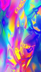 Obraz premium mesmerizing prismlight abstract background with iridescent rainbow foil texture, shifting like a holographic spectrum
