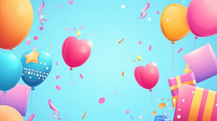 Happy birthday celebration background or banner template. illustration