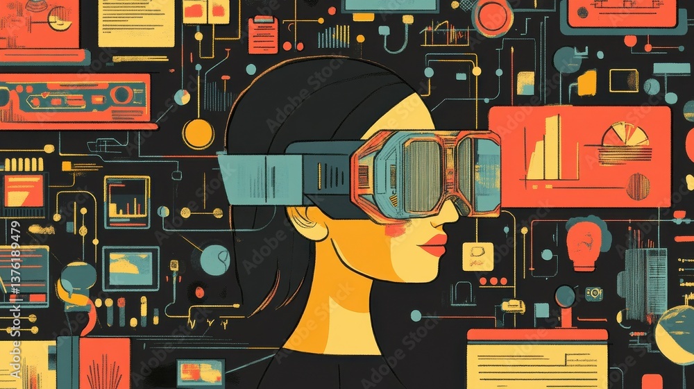 Poster 26. a graphic showing the versatility of virtual assistant skills in various industries illustration