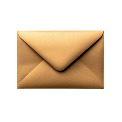 A close-up of a gold envelope, perfect for invitations or business correspondence. transparent background.