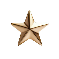 Fototapeta premium A glossy golden star symbolizing achievement and excellence in design. transparent background.