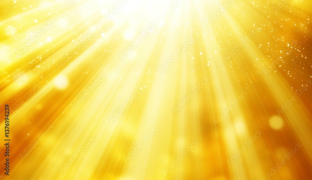 Aufkleber radiant golden light rays and bokeh sparkling abstract background