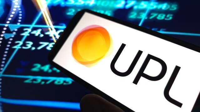 Konskie, Poland - March 29, 2025: UPL company logo displayed on mobile phone