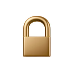 Fototapeta premium A shiny gold padlock symbolizing security and protection in digital transactions. transparent background.