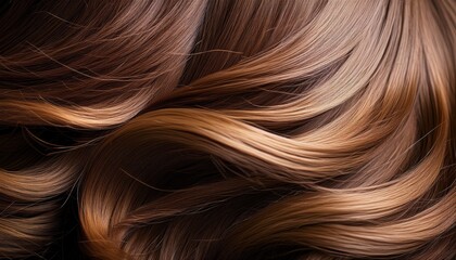 Fototapeta premium Long brown hair of a woman close up