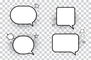 Set of comic speech bubbles. Cartoon vector illustration