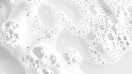 Soapy bubbles and foam texture in white. Clean and fresh background concept. illustration
