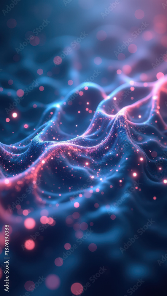 Poster a vivid depiction of a molecular structure with a vibrant glow representing the biochemical activity