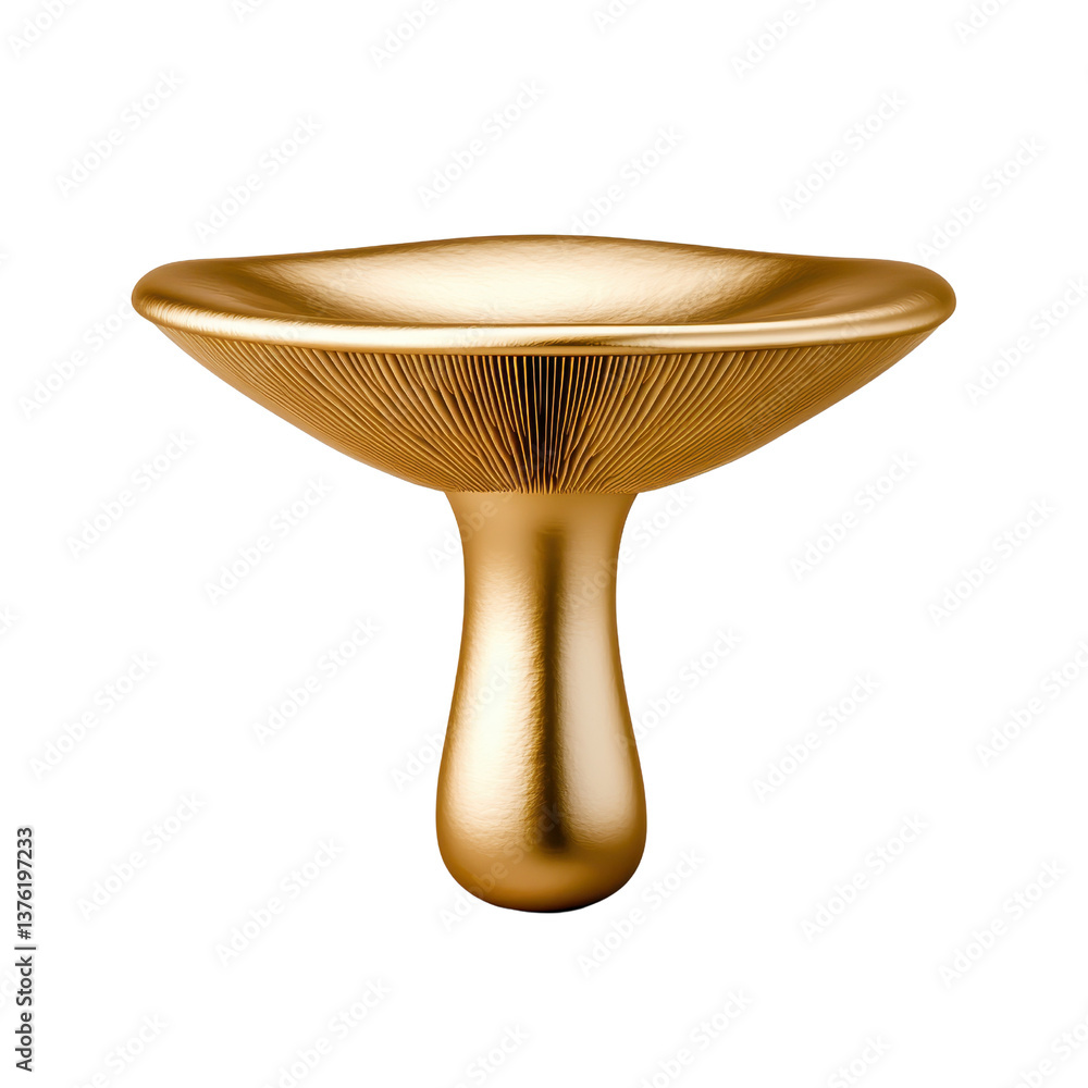Poster a sophisticated golden object with a modern design and elegant finish. transparent background.