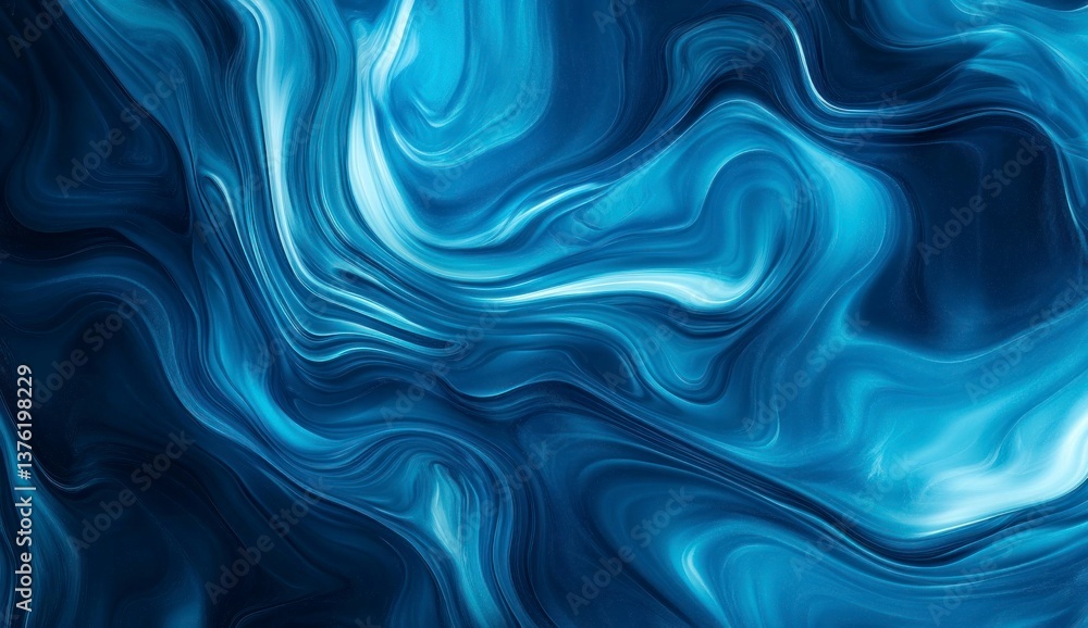 Poster abstract blue swirls background texture with dynamic fluid flow effect
