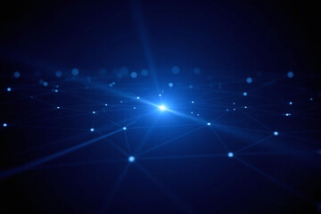 Fototapeta premium blue abstract background with connected lines and dots2