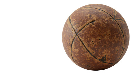 Isolated old basketball ball