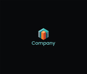 Letter A Hexagonal Tower, Modern Geometric Logo for Innovative and Creative Companies