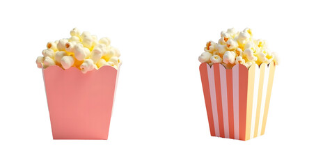popcorns in a box on transparent background
