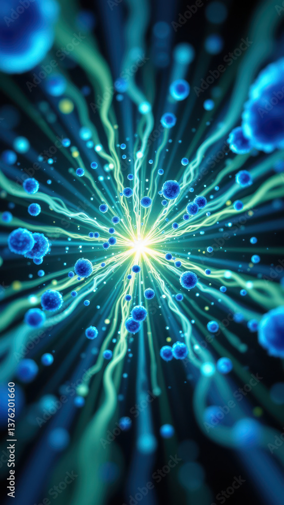 Aufkleber electron microscopy image of a glp-1 receptor with its surrounding environment depicted as a galaxy.