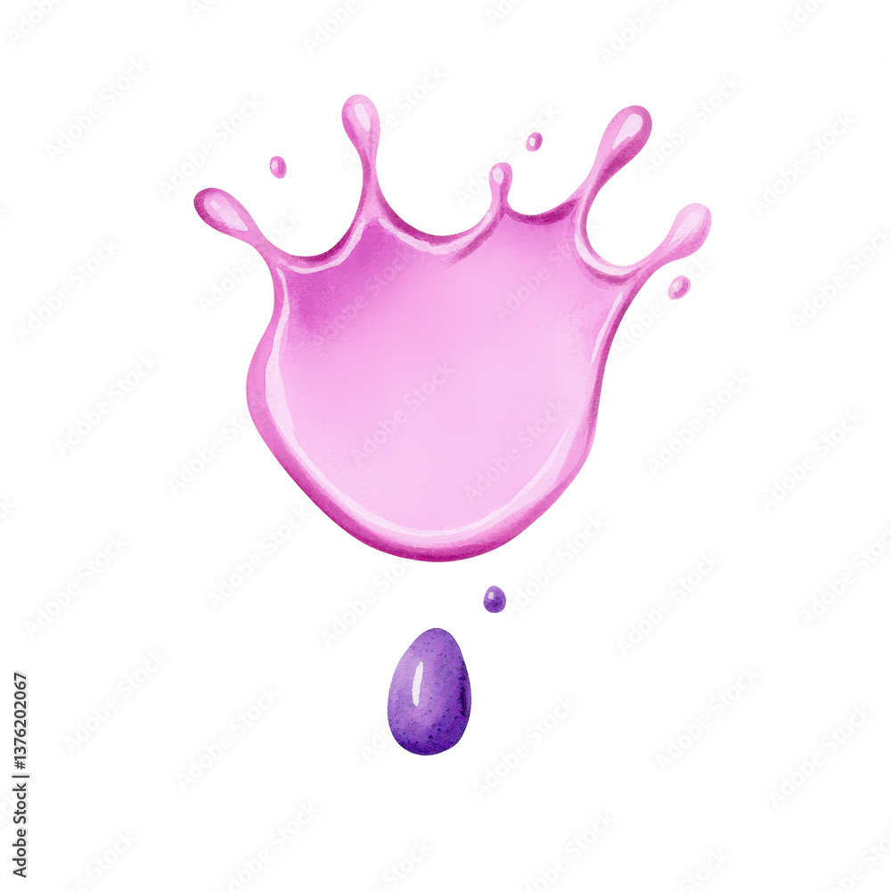 Poster bright pink paint splash creating a dynamic and vibrant visual effect. transparent background.